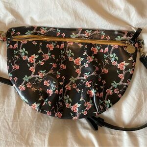 Clare V Black Pink Floral Grande Fanny